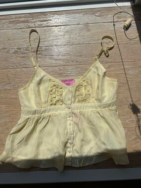 Edikted Pale Yellow Ruffle Cami Top